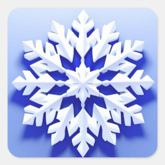 Detailed Blue Snowflake Square Sticker