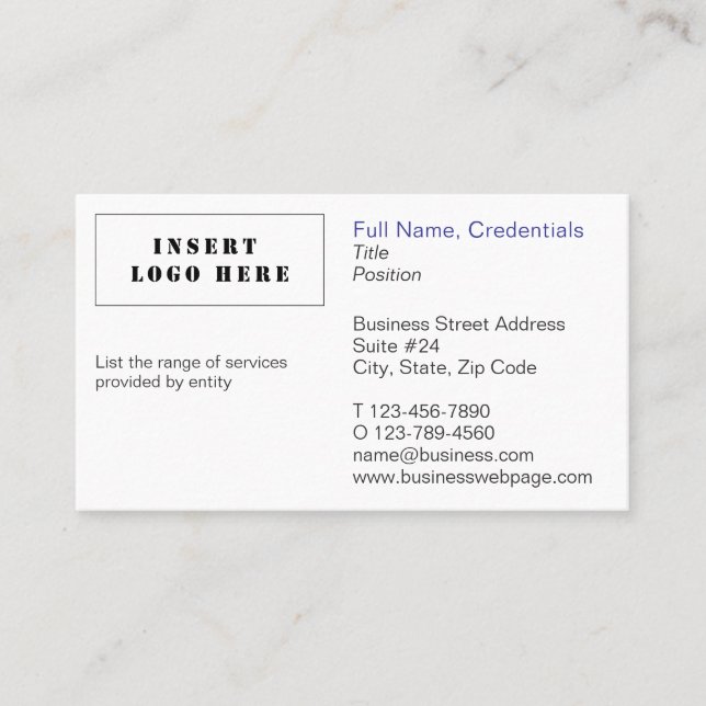 Detailed Business and Corporate White and Blue Business Card (Front)