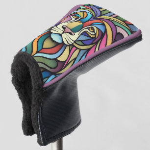 Detailed Colourful Lion Head Golf Head Cover