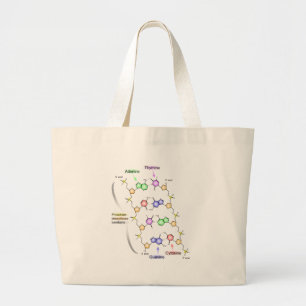 Detailed Diagram of the Chemical structure of DNA Large Tote Bag