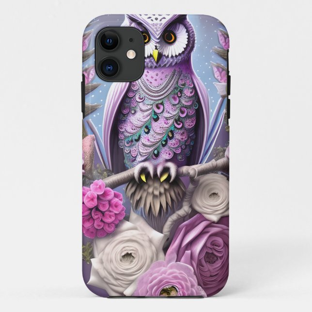 Detailed Fantasy Owl on a bed of Thorns  Case-Mate iPhone Case (Back)