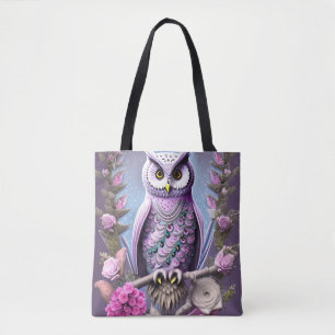Detailed Fantasy Owl on a bed of Thorns Tote Bag