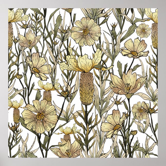 Detailed Floral Pattern Poster (Front)