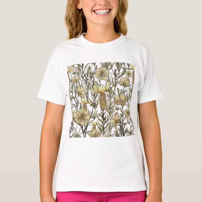 Detailed Floral Pattern T-Shirt (Front)