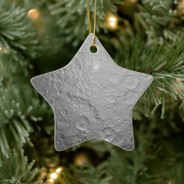 Detailed Full Moon Photo | High-Res Lunar Surface Ceramic Tree Decoration (Tree)