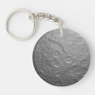 Detailed Full Moon Photo High-Res Lunar Surface Key Ring