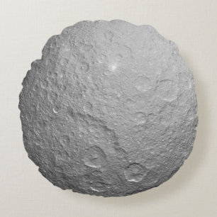 Detailed Full Moon Photo   High-Res Lunar Surface Round Cushion