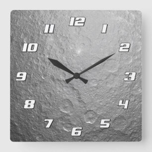 Detailed Full Moon Photo   High-Res Lunar Surface Square Wall Clock