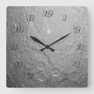 Detailed Full Moon Photo High-Res Lunar Surface Square Wall Clock