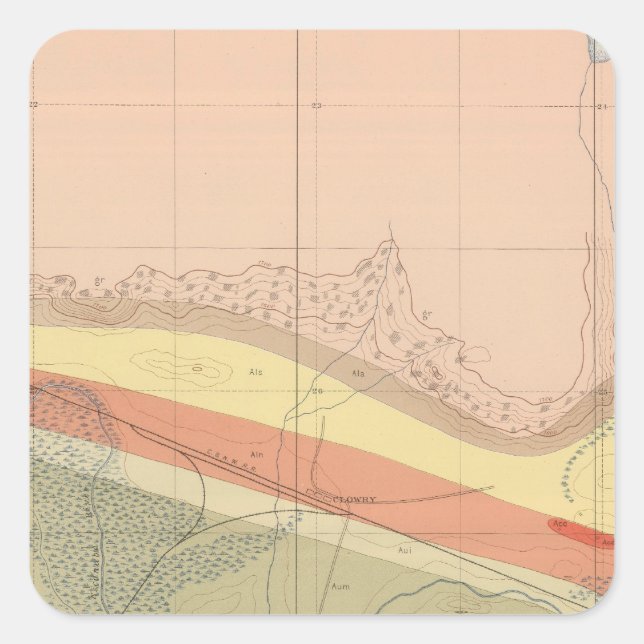 Detailed Geology Sheet XV Square Sticker (Front)