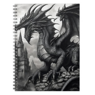 Detailed Gothic Dragon Art Notebook