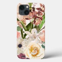 Detailed hand drawn flowers.