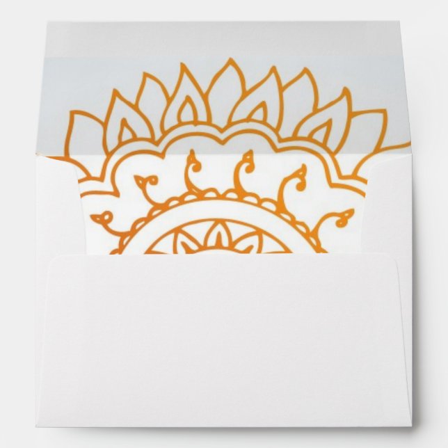 Detailed henna abstract sunrise envelope (Back (Bottom))