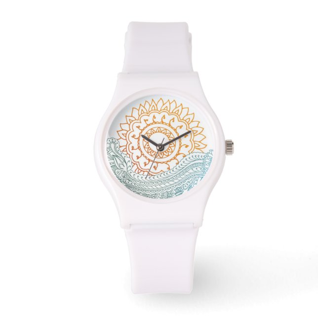 Detailed henna abstract sunrise watch (Front)