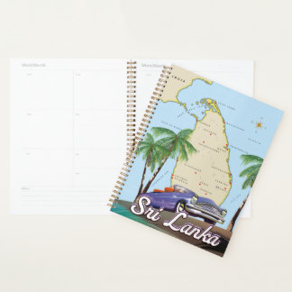 Detailed Illustrated map of Sri Lanka Planner