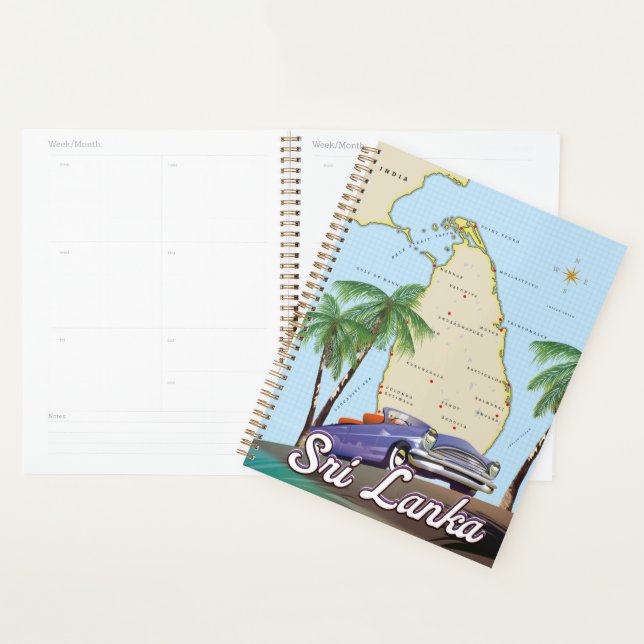 Detailed Illustrated map of Sri Lanka Planner (Display)