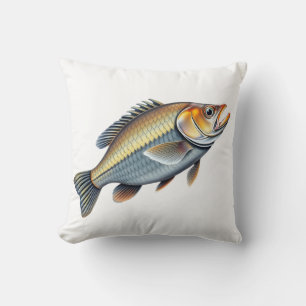 Detailed Illustration of an Australian Bass Fish Cushion