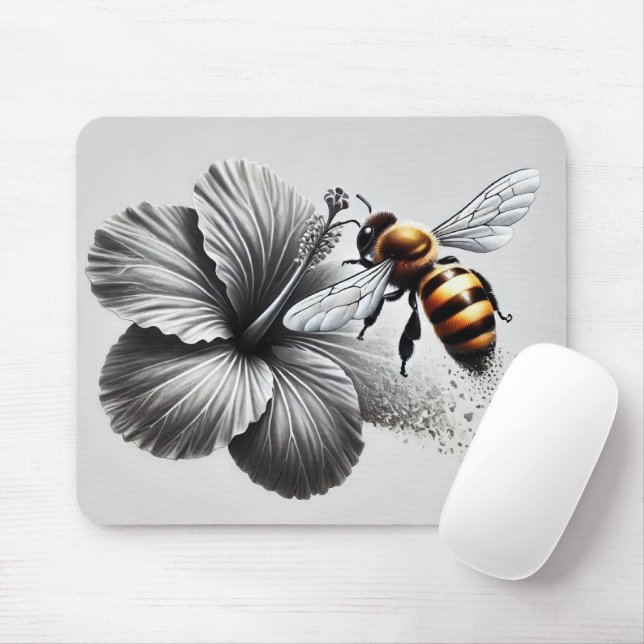 Detailed Macro View of a Honeybee Mouse Mat (With Mouse)