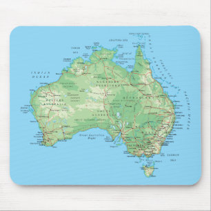 Detailed Map of Australia Mouse Mat