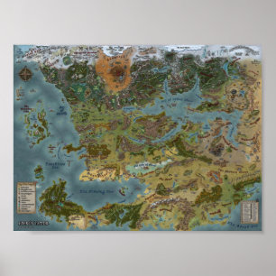 Detailed Map of the Forgotten Realms Poster