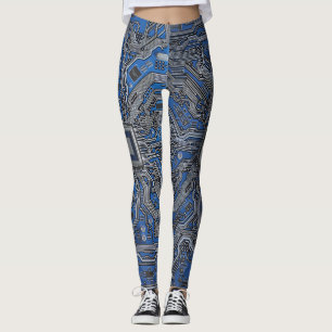 Detailed Motherboard Schematic Electronic Circuit Leggings