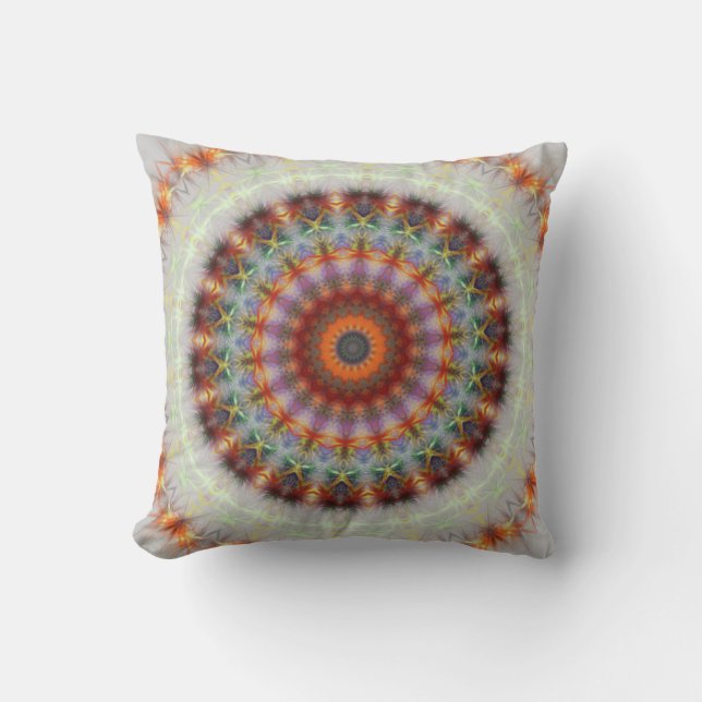 Detailed Natural Earth Mandala pillow cushion (Front)