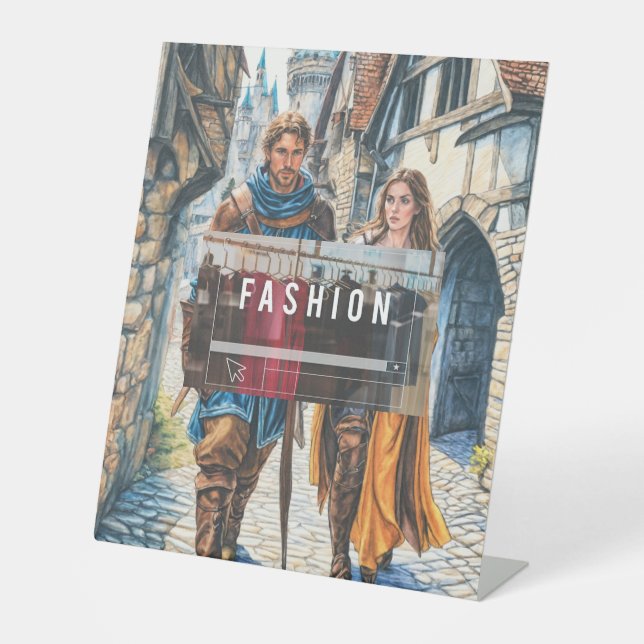 detailed pen and ink illustration of a new trading pedestal sign (Front)