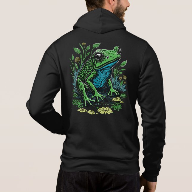 Detailed Pond Frog Hoodie (Back)