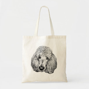 Detailed Poodle Tote Bag – Ink-Style Dog Portrait