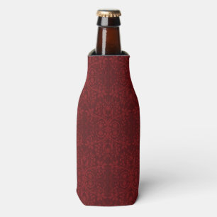 Detailed Red Floral Wallpaper Bottle Cooler