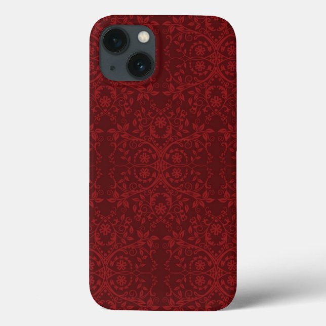 Detailed Red Floral Wallpaper Case-Mate iPhone Case (Back)