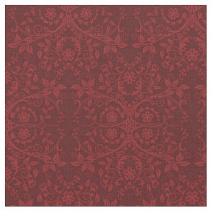 Detailed Red Floral Wallpaper Fabric
