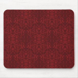 Detailed Red Floral Wallpaper Mouse Mat