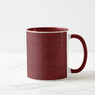 Detailed Red Floral Wallpaper Mug