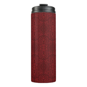 Detailed Red Floral Wallpaper Thermal Tumbler