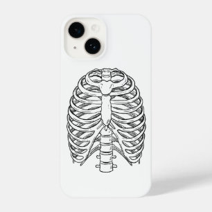 Detailed Rib Cage Anatomy Line Art iPhone 14 Case