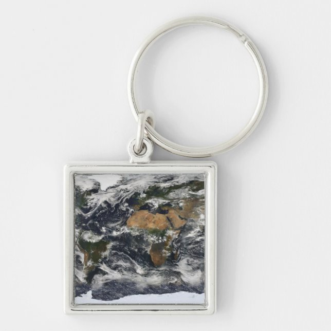Detailed satellite view of Earth Key Ring (Front)