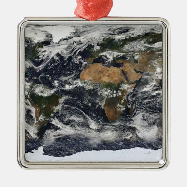 Detailed satellite view of Earth Metal Tree Decoration (Front)