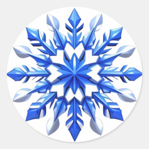 Detailed Snowflake Design Classic Round Sticker