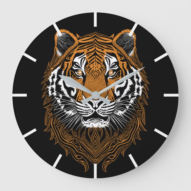 Detailed Tiger Face Large Clock (Front)