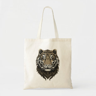 Detailed Tiger Face Tote Bag