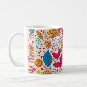 Detailed Vintage Floral Pattern Design Coffee Mug