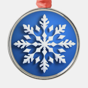 Detailed White Snowflake Design Metal Tree Decoration