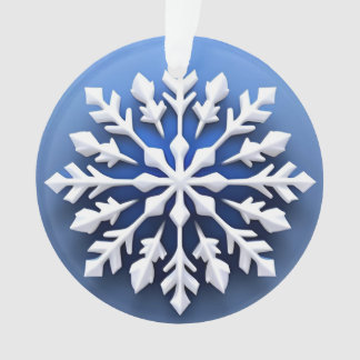 Detailed White Snowflake Design Ornament
