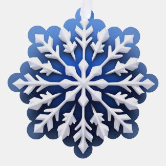 Detailed White Snowflake Design Tree Decoration Card