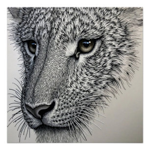 Detailed Wolf Gaze Poster
