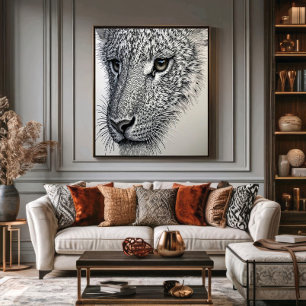 Detailed Wolf Gaze Poster