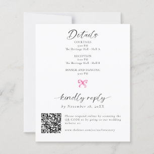 Details and RSVP Elegant Coquette Wedding