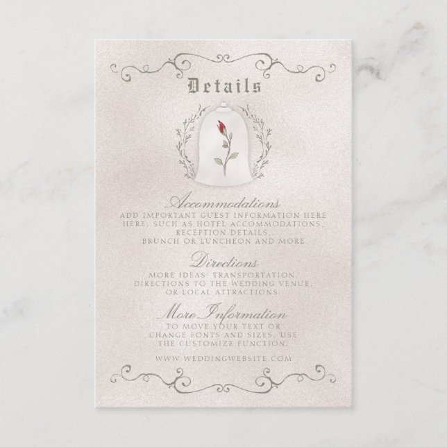 DETAILS CARD | Elegant Red Rose of Beauty Wedding (Front)