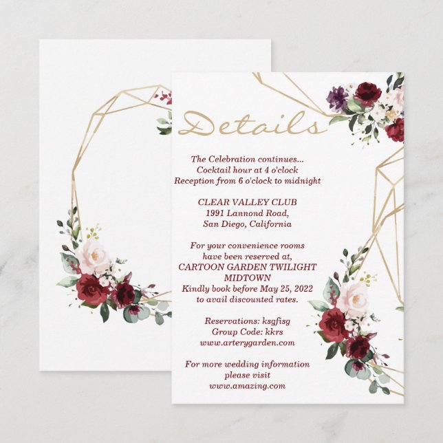 Details  card floral new (Front/Back)